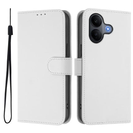 Skin Feel Solid Color Leather Phone Case with Lanyard, For vivo V60 Lite 5G Global