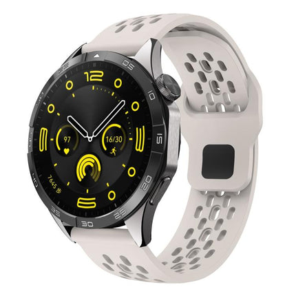 xDfind Flat Head Breathable Hole Black Buckle Silicone Watch Band, 20mm, 22mm