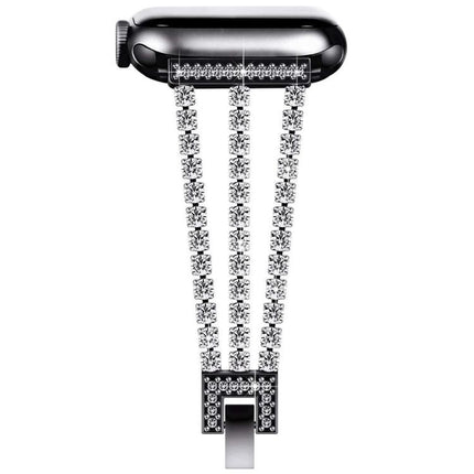xDfind Three Diamond Metal Watch Band, For Apple Watch 42 / 44 / 45 / 46 / 49mm, For Apple Watch 38 / 40 / 41 / S10 42mm