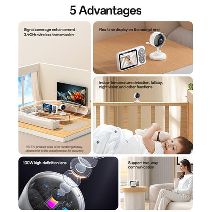 Yesido KM26 3.5 inch TFT screen 2.4G Baby Monitor Care Camera, Plug: UK Plug, KM26