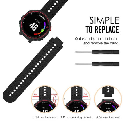 xDfind Two-color Silicone Watch Band with Tool, For Garmin Forerunner 235/220/620/630/230/735