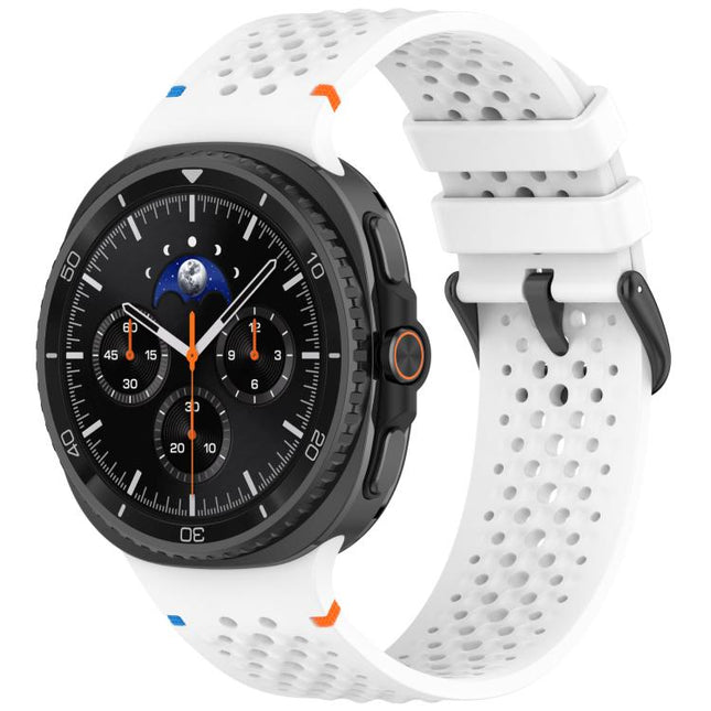 xDfind Alloy Black Buckle Honeycomb Breathable Silicone Watch Band, For Galaxy Watch9 / 8 / 8 Classic