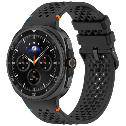 xDfind Alloy Black Buckle Honeycomb Breathable Silicone Watch Band, For Galaxy Watch9 / 8 / 8 Classic