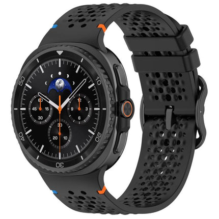 xDfind Ladder Black Buckle Honeycomb Breathable Silicone Watch Band, For Galaxy Watch9 / 8 / 8 Classic