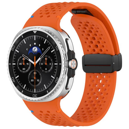 xDfind Magnetic Black Buckle Honeycomb Breathable Silicone Watch Band, For Galaxy Watch9 / 8 / 8 Classic
