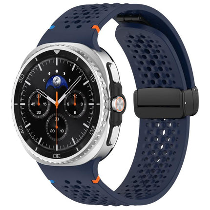 xDfind Magnetic Black Buckle Honeycomb Breathable Silicone Watch Band, For Galaxy Watch9 / 8 / 8 Classic
