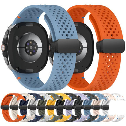 xDfind Magnetic Black Buckle Honeycomb Breathable Silicone Watch Band, For Galaxy Watch9 / 8 / 8 Classic