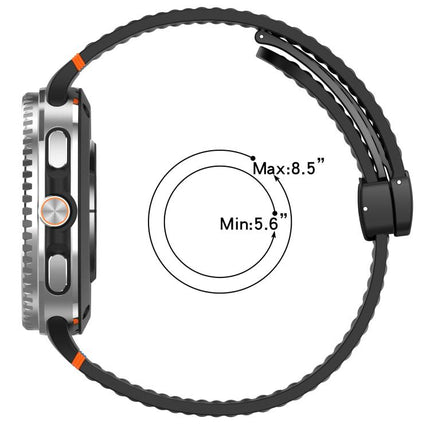 xDfind Magnetic Black Buckle Honeycomb Breathable Silicone Watch Band, For Galaxy Watch9 / 8 / 8 Classic