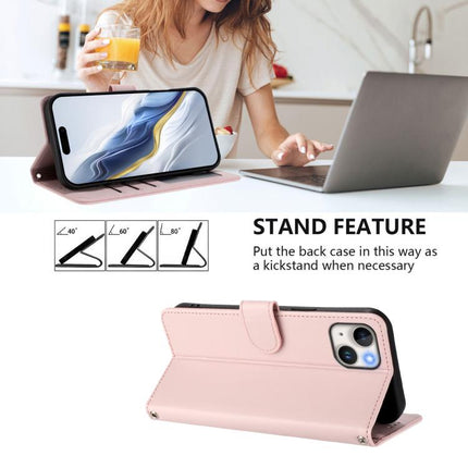 Embossed Heart Cat Leather Phone Case with Hand Strap, For iPhone 13 mini, For iPhone 12 / 12 Pro