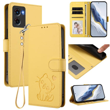 Embossed Heart Cat Leather Phone Case with Hand Strap, For Motorola Moto G05 / E15, For Motorola Moto G 5G 2025