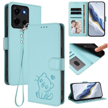 Embossed Heart Cat Leather Phone Case with Hand Strap, For Motorola Moto G05 / E15, For Motorola Moto G 5G 2025