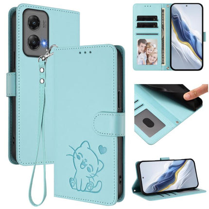 Embossed Heart Cat Leather Phone Case with Hand Strap, For Motorola Moto G Stylus 5G 2024, For Motorola Moto G Play 5G 2024