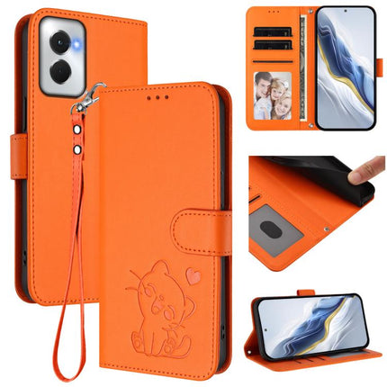 Embossed Heart Cat Leather Phone Case with Hand Strap, For Motorola Moto G Power 2024, For Motorola Edge 40 5G / Edge 2023
