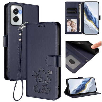 Embossed Heart Cat Leather Phone Case with Hand Strap, For Motorola Moto G Power 2024, For Motorola Edge 40 5G / Edge 2023