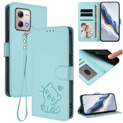 Embossed Heart Cat Leather Phone Case with Hand Strap, For Motorola Edge 40 Neo 5G, For Motorola Moto G Stylus 2023 4G