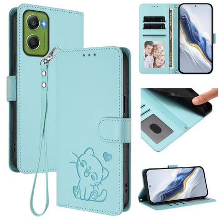 Embossed Heart Cat Leather Phone Case with Hand Strap, For Motorola Moto X70 Air 5G / Edge 70 5G, For Motorola Moto G06 4G