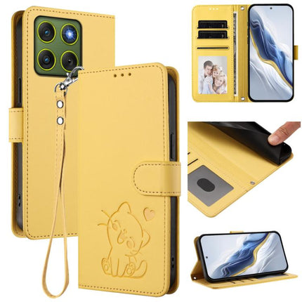 Embossed Heart Cat Leather Phone Case with Hand Strap, For Motorola Moto X70 Air 5G / Edge 70 5G, For Motorola Moto G06 4G