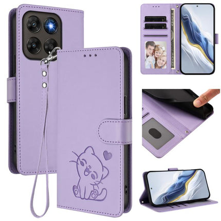 Embossed Heart Cat Leather Phone Case with Hand Strap, For Motorola Moto G Max / G87 / G77 / G67, For Motorola Moto G47 5G / G37 / G37 Power 5G