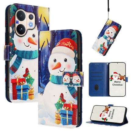 Christmas Series Buckle Leather Phone Case with Hand Strap, For vivo Y400 5G, For vivo V60 5G