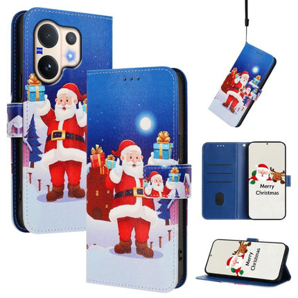 Christmas Series Buckle Leather Phone Case with Hand Strap, For vivo Y400 5G, For vivo V60 5G
