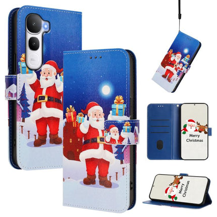 Christmas Series Buckle Leather Phone Case with Hand Strap, For vivo Y400 5G, For vivo V60 5G