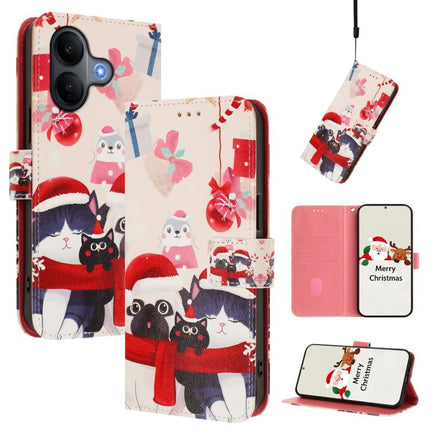 Christmas Series Buckle Leather Phone Case with Hand Strap, For vivo X300 Pro 5G, For vivo X300 5G, For vivo Y31 5G Global, For vivo V60 Lite 5G Global
