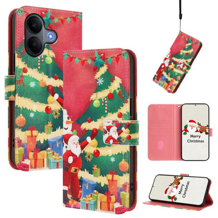 Christmas Series Buckle Leather Phone Case with Hand Strap, For vivo X300 Pro 5G, For vivo X300 5G, For vivo Y31 5G Global, For vivo V60 Lite 5G Global
