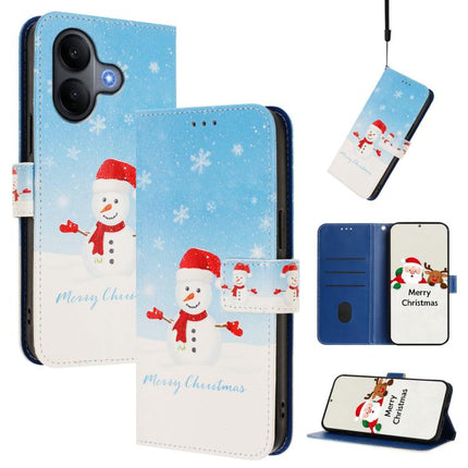 Christmas Series Buckle Leather Phone Case with Hand Strap, For vivo X300 Pro 5G, For vivo X300 5G, For vivo Y31 5G Global, For vivo V60 Lite 5G Global