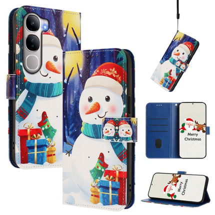 Christmas Series Buckle Leather Phone Case with Hand Strap, For vivo X300 Pro 5G, For vivo X300 5G, For vivo Y31 5G Global, For vivo V60 Lite 5G Global