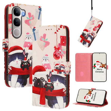 Christmas Series Buckle Leather Phone Case with Hand Strap, For vivo X300 Pro 5G, For vivo X300 5G, For vivo Y31 5G Global, For vivo V60 Lite 5G Global