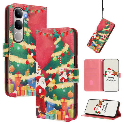 Christmas Series Buckle Leather Phone Case with Hand Strap, For vivo X300 Pro 5G, For vivo X300 5G, For vivo Y31 5G Global, For vivo V60 Lite 5G Global