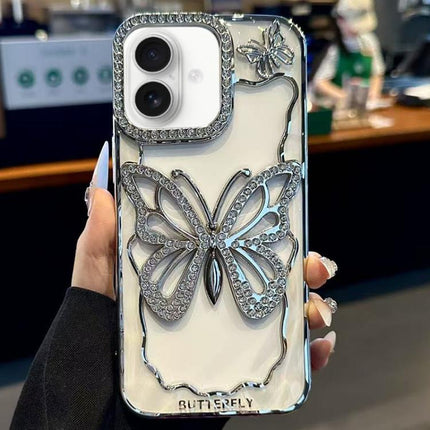 Hollow Butterfly Electroplating TPU Phone Case, For iPhone 16 Pro, For iPhone 16 Plus, For iPhone 16, For iPhone 15 Pro Max, For iPhone 15 Pro, For iPhone 15 Plus
