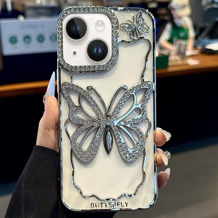Hollow Butterfly Electroplating TPU Phone Case, For iPhone 15, For iPhone 14 Plus, For iPhone 14, For iPhone 14 Pro, For iPhone 14 Pro Max, For iPhone 13 Pro Max