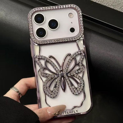 Hollow Butterfly Electroplating TPU Phone Case, For iPhone 18 Pro, For iPhone 18 Pro Max, For iPhone 17 Pro Max, For iPhone 17 Pro, For iPhone 17, For iPhone 16 Pro Max