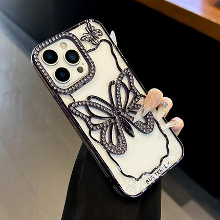 Hollow Butterfly Electroplating TPU Phone Case, For iPhone 15, For iPhone 14 Plus, For iPhone 14, For iPhone 14 Pro, For iPhone 14 Pro Max, For iPhone 13 Pro Max
