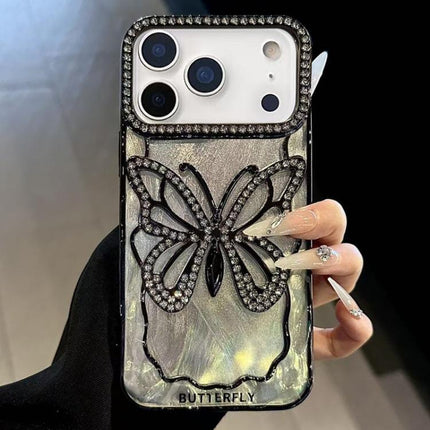 Butterfly Electroplating TPU Phone Case with Epoxy Cardboard, For iPhone 18 Pro, For iPhone 18 Pro Max, For iPhone 17 Pro Max, For iPhone 17 Pro, For iPhone 17, For iPhone 16 Pro Max