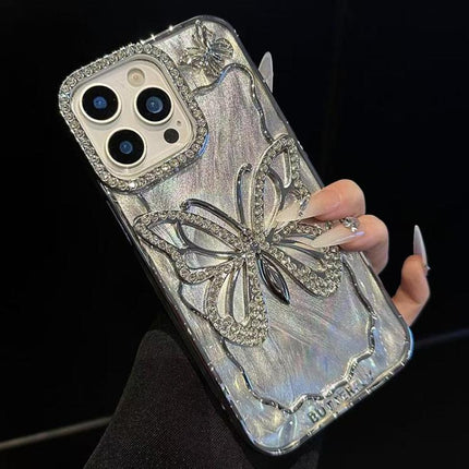Butterfly Electroplating TPU Phone Case with Epoxy Cardboard, For iPhone 13 Pro Max, For iPhone 13 Pro, For iPhone 13
