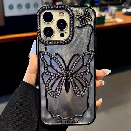 Butterfly Electroplating TPU Phone Case with Epoxy Cardboard, For iPhone 13 Pro Max, For iPhone 13 Pro, For iPhone 13