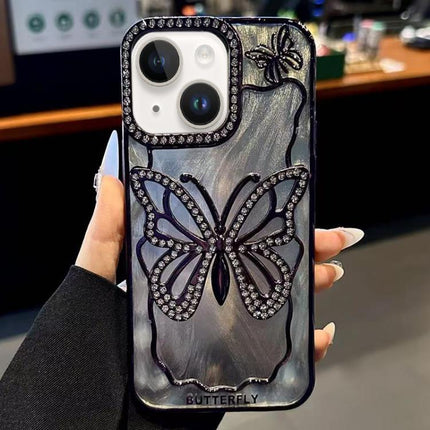 Butterfly Electroplating TPU Phone Case with Epoxy Cardboard, For iPhone 13 Pro Max, For iPhone 13 Pro, For iPhone 13