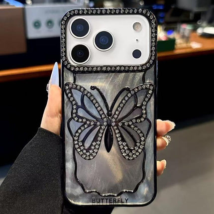 Butterfly Electroplating TPU Phone Case with Epoxy Cardboard, For iPhone 18 Pro, For iPhone 18 Pro Max, For iPhone 17 Pro Max, For iPhone 17 Pro, For iPhone 17, For iPhone 16 Pro Max