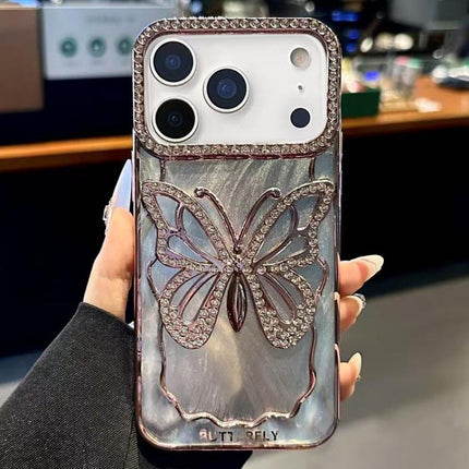 Butterfly Electroplating TPU Phone Case with Epoxy Cardboard, For iPhone 18 Pro, For iPhone 18 Pro Max, For iPhone 17 Pro Max, For iPhone 17 Pro, For iPhone 17, For iPhone 16 Pro Max