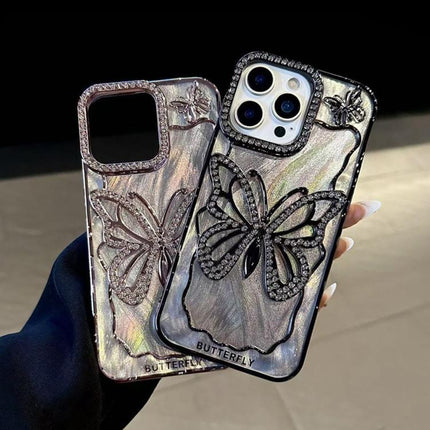 Butterfly Electroplating TPU Phone Case with Epoxy Cardboard, For iPhone 18 Pro, For iPhone 18 Pro Max, For iPhone 17 Pro Max, For iPhone 17 Pro, For iPhone 17, For iPhone 16 Pro Max
