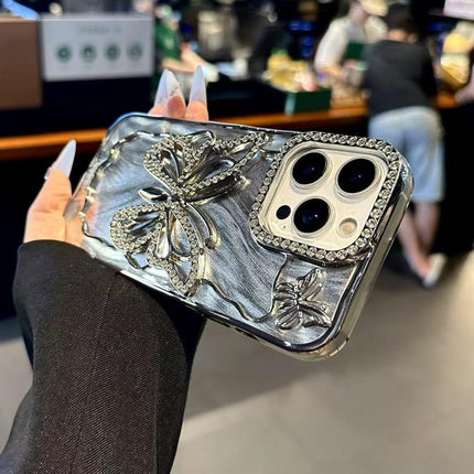Butterfly Electroplating TPU Phone Case with Epoxy Cardboard, For iPhone 15 Plus, For iPhone 15, For iPhone 14 Plus, For iPhone 14, For iPhone 14 Pro, For iPhone 14 Pro Max