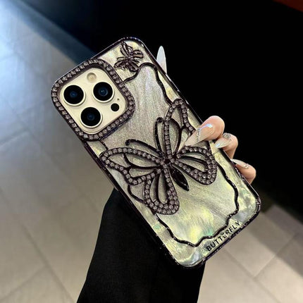 Butterfly Electroplating TPU Phone Case with Epoxy Cardboard, For iPhone 13 Pro Max, For iPhone 13 Pro, For iPhone 13
