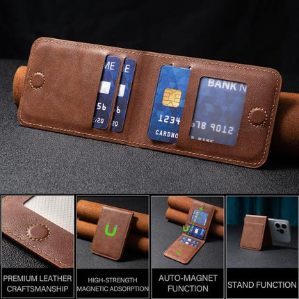 BFK26 Solid Color Magnetic Card Bag Mobile Phone Back Sticker