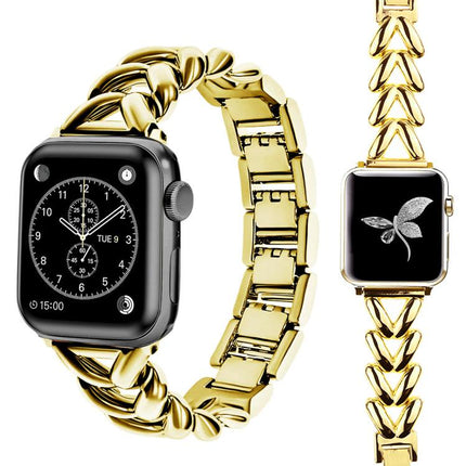 xDfind V-shaped Metal Watch Band, For Apple Watch 42 / 44 / 45 / 46 / 49mm, For Apple Watch 38 / 40 / 41 / S10 42mm