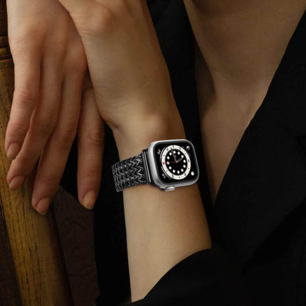 xDfind Herringbone Braided Stainless Steel Watch Band, For Apple Watch 42 / 44 / 45 / 46 / 49mm, For Apple Watch 38 / 40 / 41 / S10 42mm