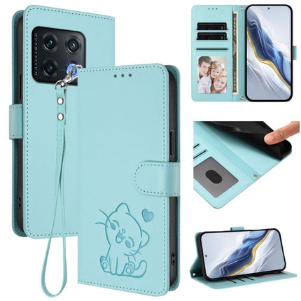 Embossed Heart Cat Leather Phone Case with Hand Strap, For OnePlus Nord CE 2 5G, For OnePlus 10 Pro 5G