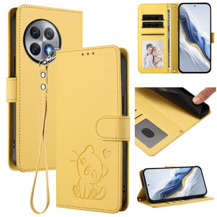 Embossed Heart Cat Leather Phone Case with Hand Strap, For OnePlus Ace 2 Pro 5G, For OnePlus Nord CE3 5G India