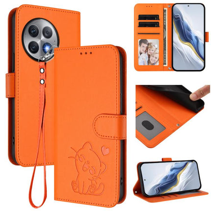 Embossed Heart Cat Leather Phone Case with Hand Strap, For OnePlus Ace 2 Pro 5G, For OnePlus Nord CE3 5G India